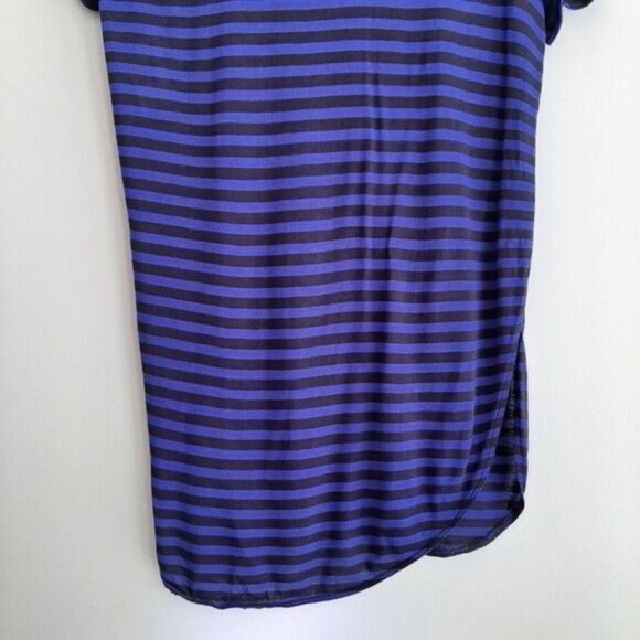 WILFRED Aritzia Side Slits Striped Tunic Top Blue Sz XS - Picture 7 of 10